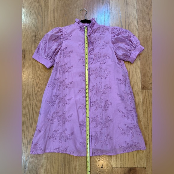 Entro Lilac Embroidered Mini Dress (Lined & with Pockets) - Picture 9 of 14